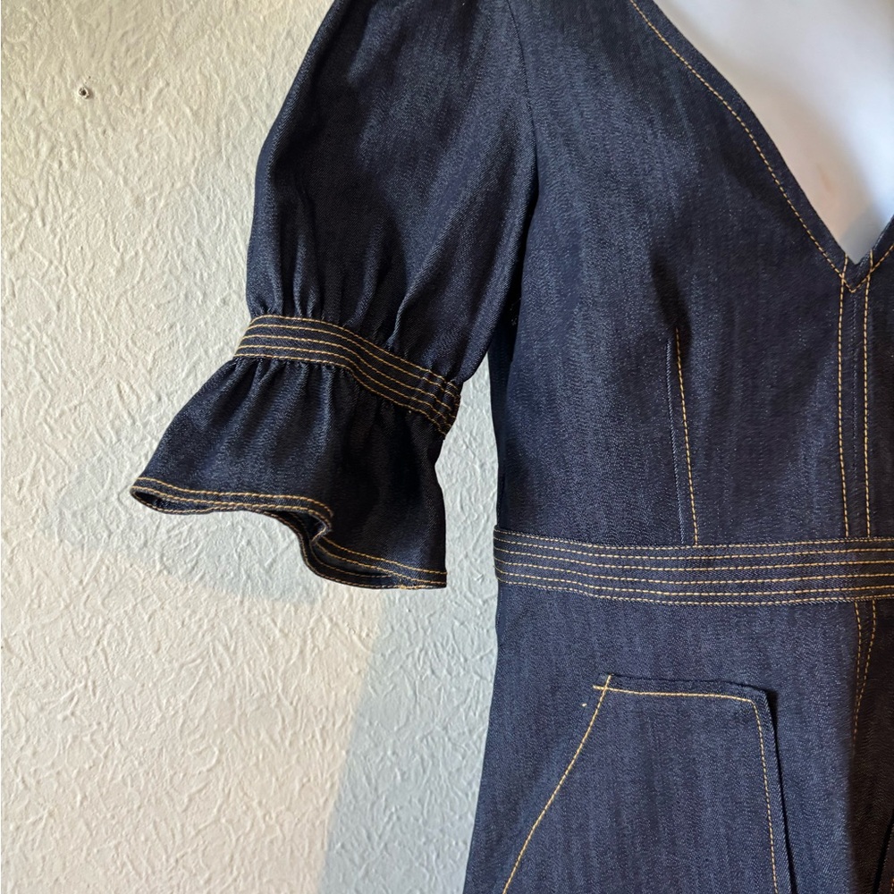 CINQ A SEPT
Natasha Puff-Sleeve Mini Denim Dress size 4 - Picture 6 of 7
